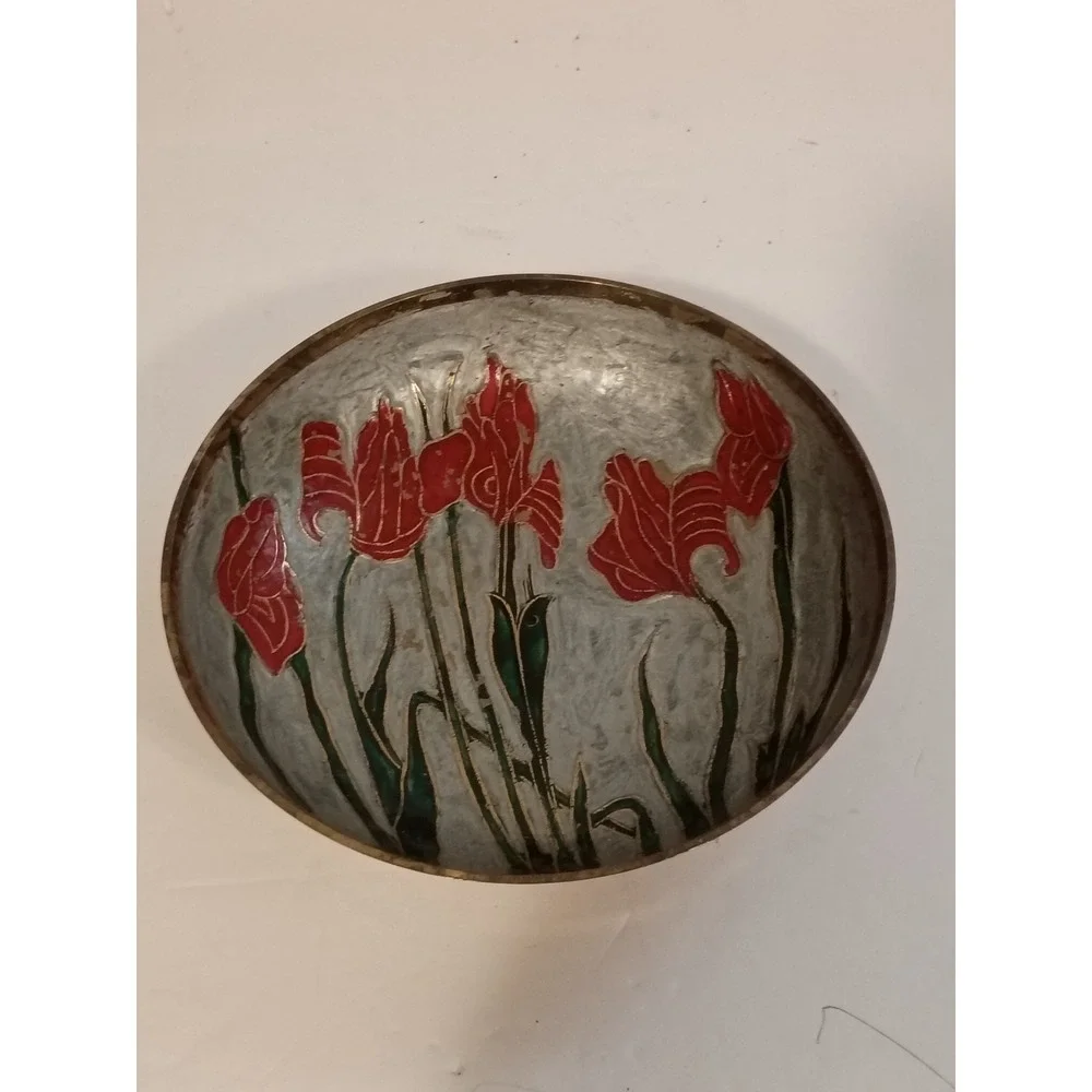 Vintage Messing Enameled‎ Bowl Home Decor Small Brass Decorative Bowl